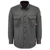 Bulwark iQ Series Comfort Woven Men's Lightweight FR Shirt in Gray